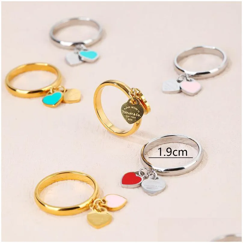 316l titanium steel gold plated love ring for women designer heart rings wedding luxury moissanite diamond channel jewelry bijoux  wholesales valentine