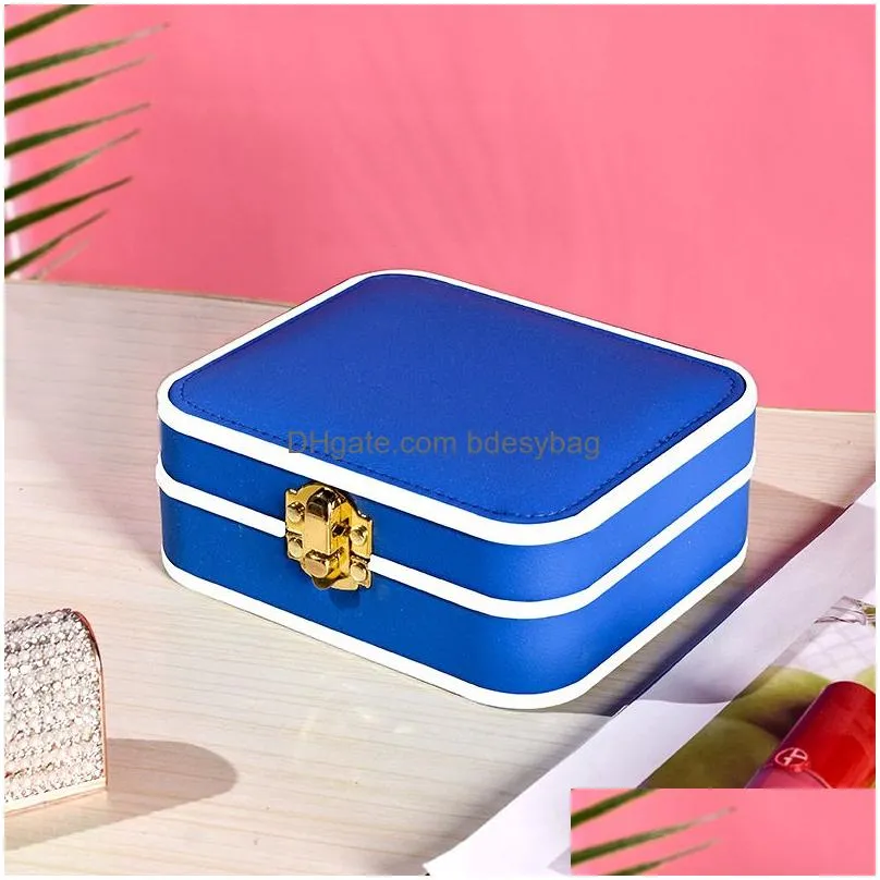 travel pu leather jewelry organizer box display case packaging gift box for wedding birthday