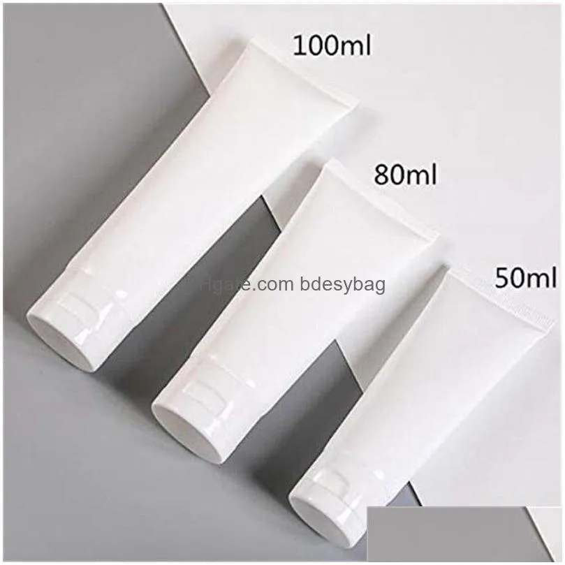 15ml 20ml 30ml 50ml 100ml empty white make up soft cosmetic cream lotion bottle refillable plastic containers for lotion shower gel