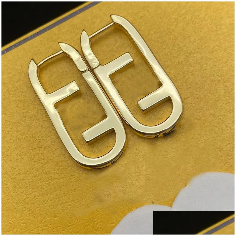 fashion ear stud for women luxury charm hoop earrings gold f ear studs brand designer jewelry bangle necklace lady elegant earring