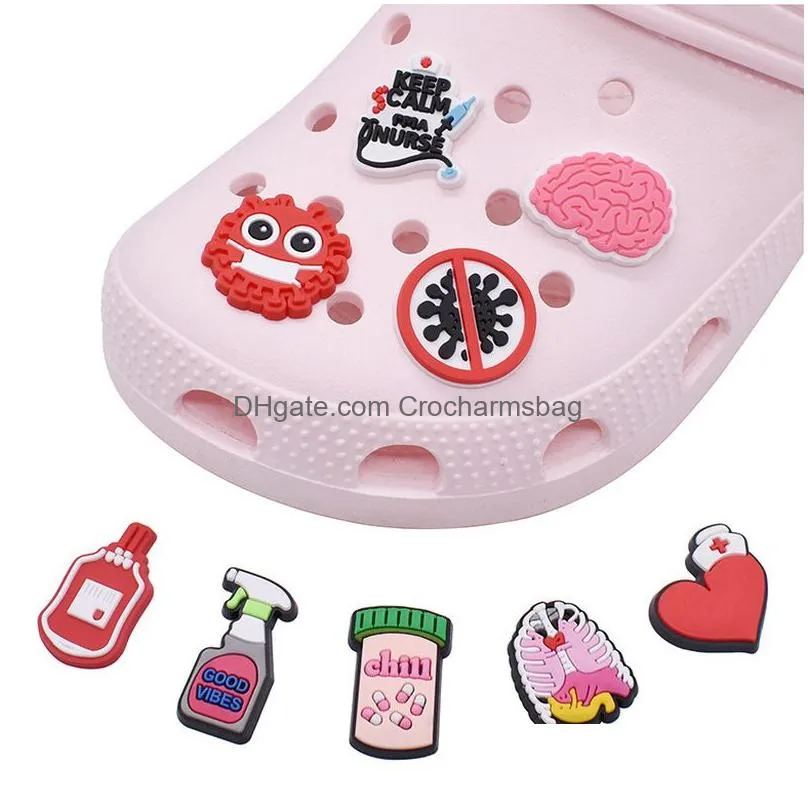 Medical Protection Shoe Decorations Charm Parts Accessories Jibitz Fro Croc Charms Clog Buttons Buckle Party Favors Gift