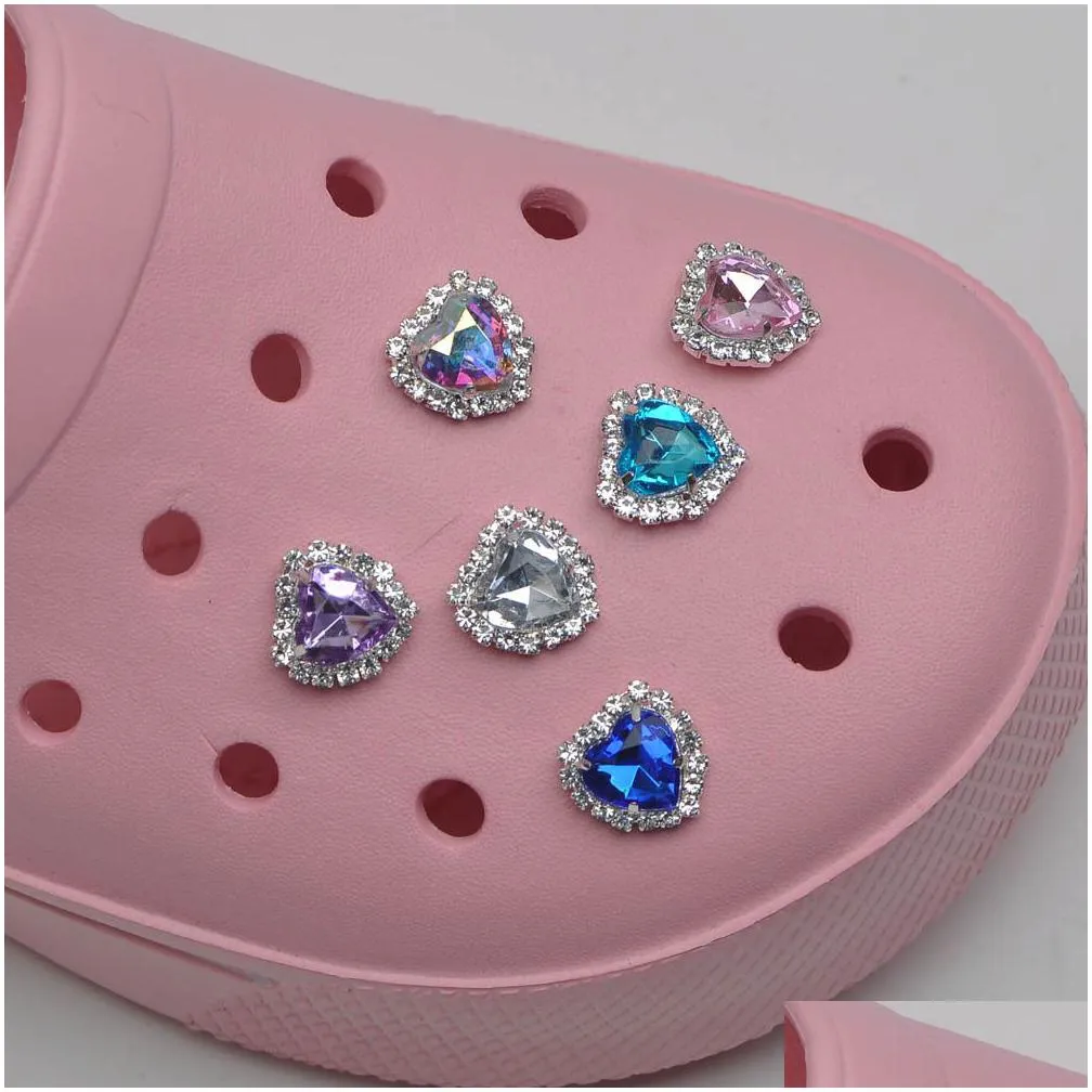 designer gem charms fit for shoe decoration crystal with metal shoes charm luminous accessories