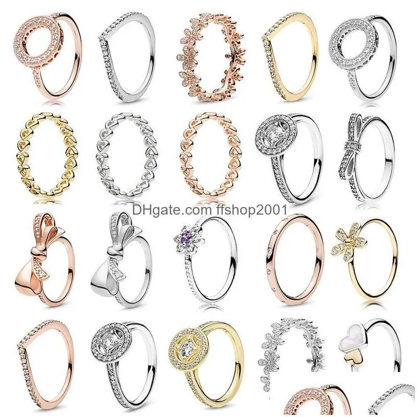 band rings high quality 925 sterling sier rose gold fit thin finger stackable party round women original pandora jewelry drop deliver