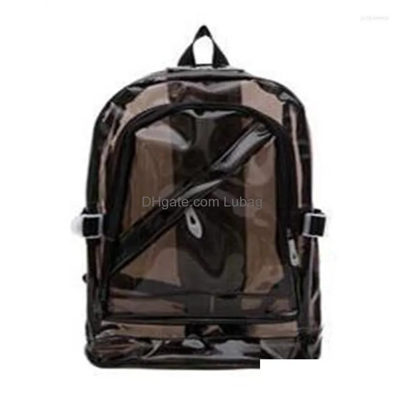 waterproof backpack transparent clear plastic for teenage girls pvc school bags shoulders bag space backpack notebook mochila