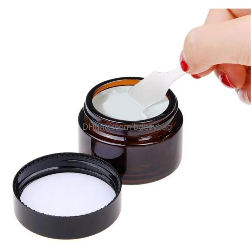 5g 10g 15g 20g 30g 50g amber glass face cream bottle cosmetic makeup jars with inner liners and black lids