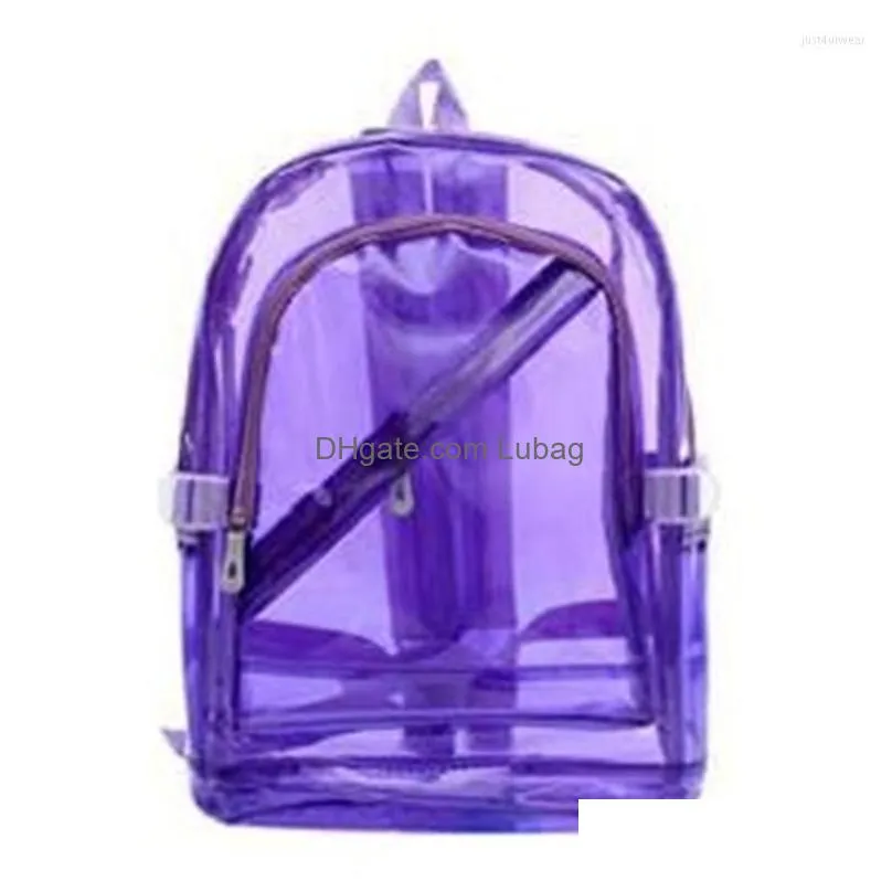 waterproof backpack transparent clear plastic for teenage girls pvc school bags shoulders bag space backpack notebook mochila