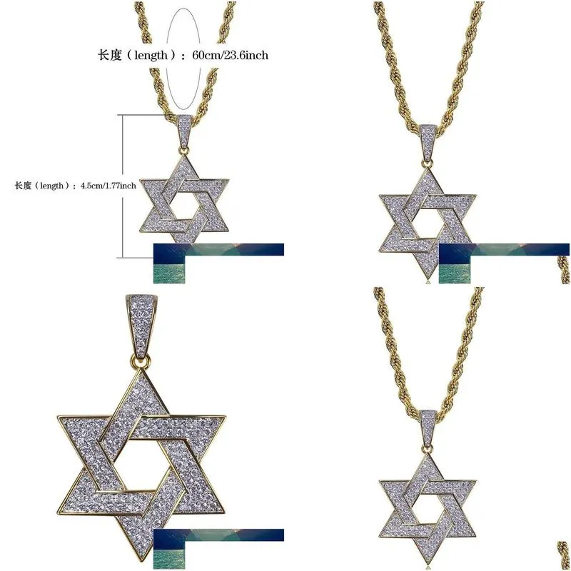 fashion trendy creative geometric hexagonal full zircon hip hop rock men necklace pendant party locomotive accessories jewelry factory price expert