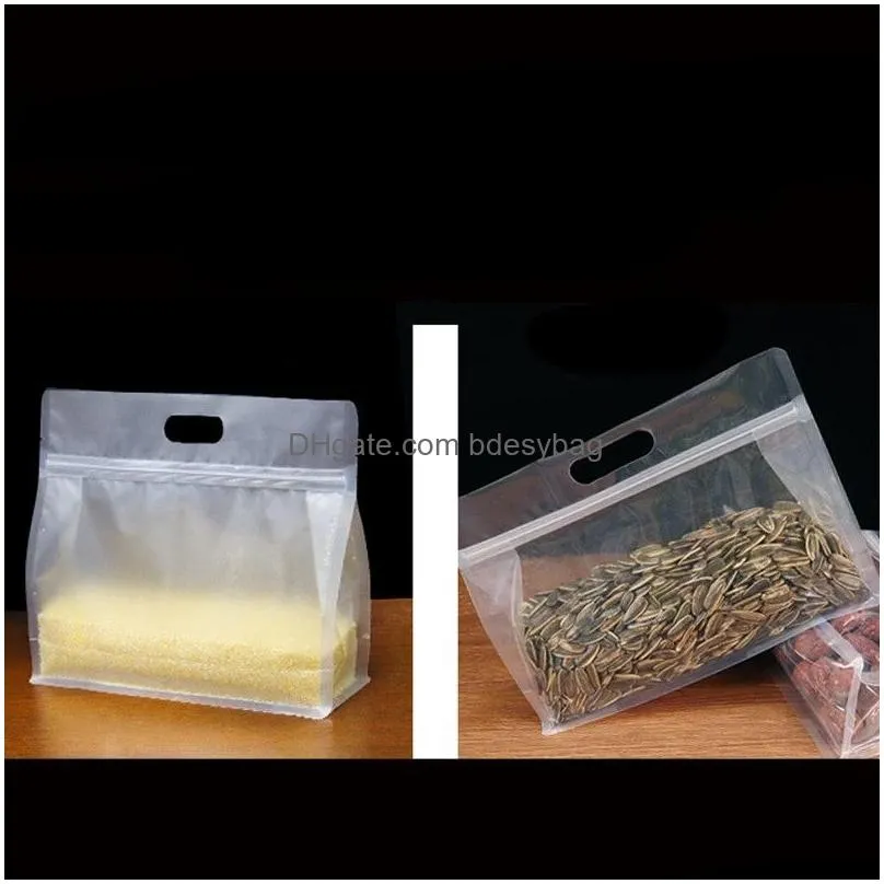 clear stand up bag plastic zipper bags flat bottom self sealing packaging for tea nuts dried fruit