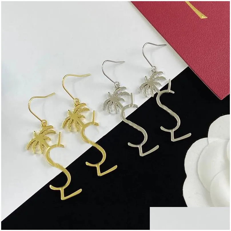 luxury designer earrings 925 silver palm tree earrings gold ear ring classic dangle y earing designers jewelry charm hoops orecchini