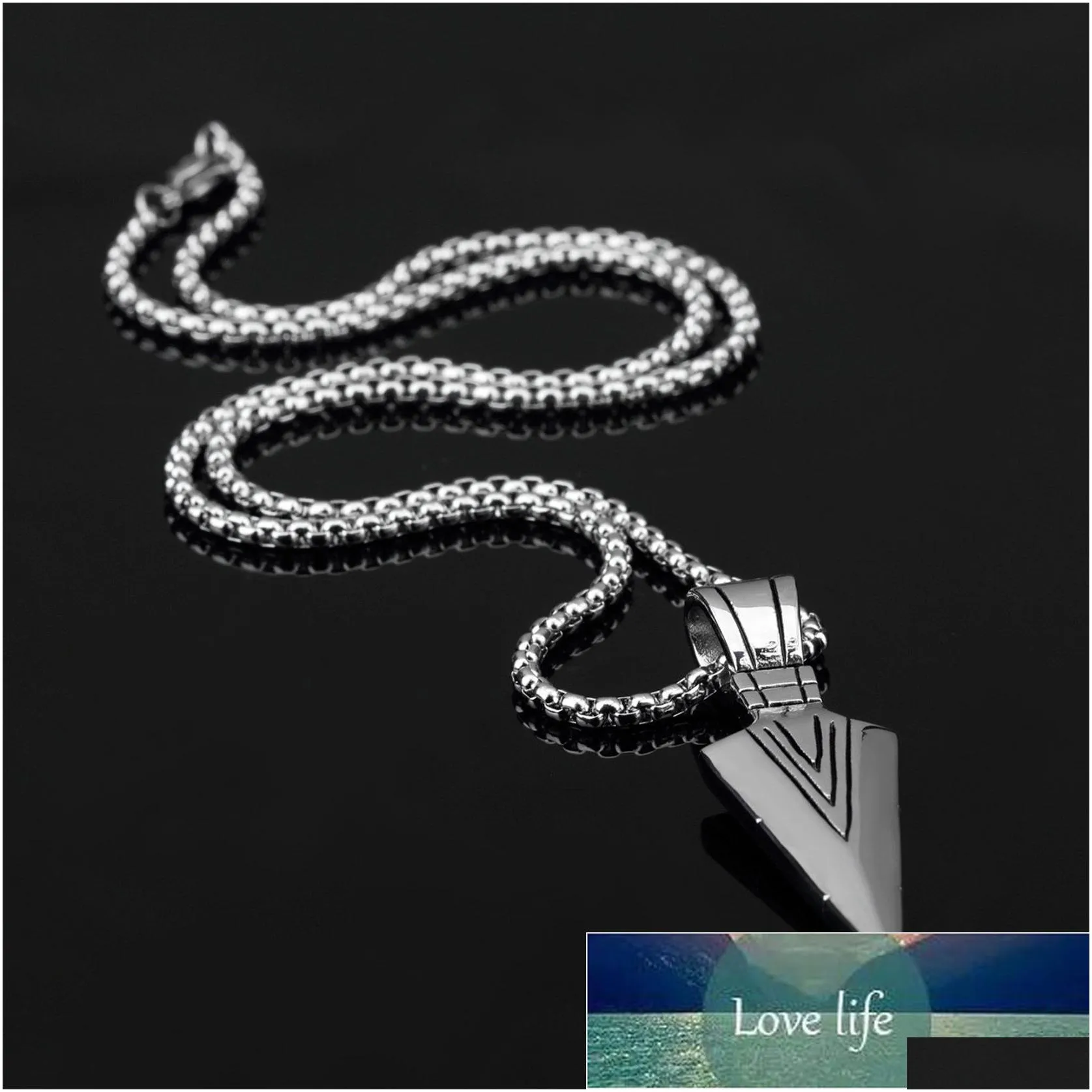 obsede punk titanium steel necklace charms spear arrow pendants necklace for men jewelry gold silver color chain friend gifts factory price expert design