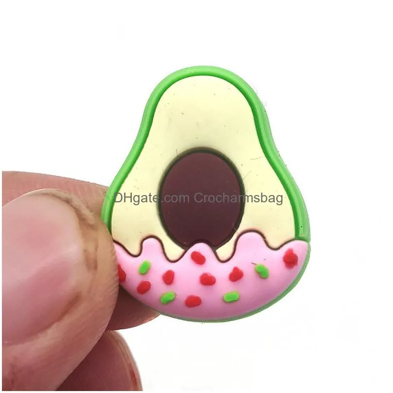 Fruit Food Avocado Shoe Decorations Charm Buckle Accessories Jibitz for Croc Charms Clog Wristband Buttons