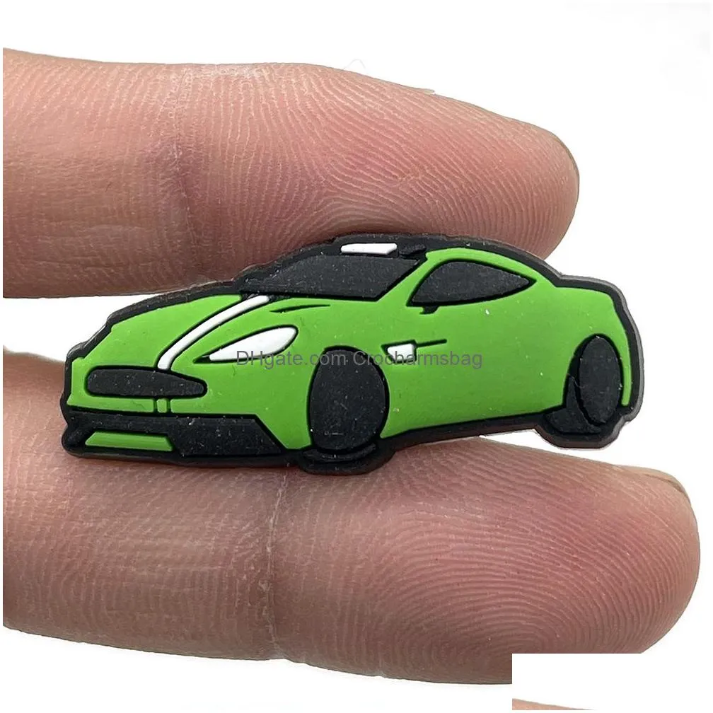 Soft Rubber Sports Racing Cars Shoe Pars Accesssories Buckle Jibitz for Croc Charms Clog Buttons Pins Charm