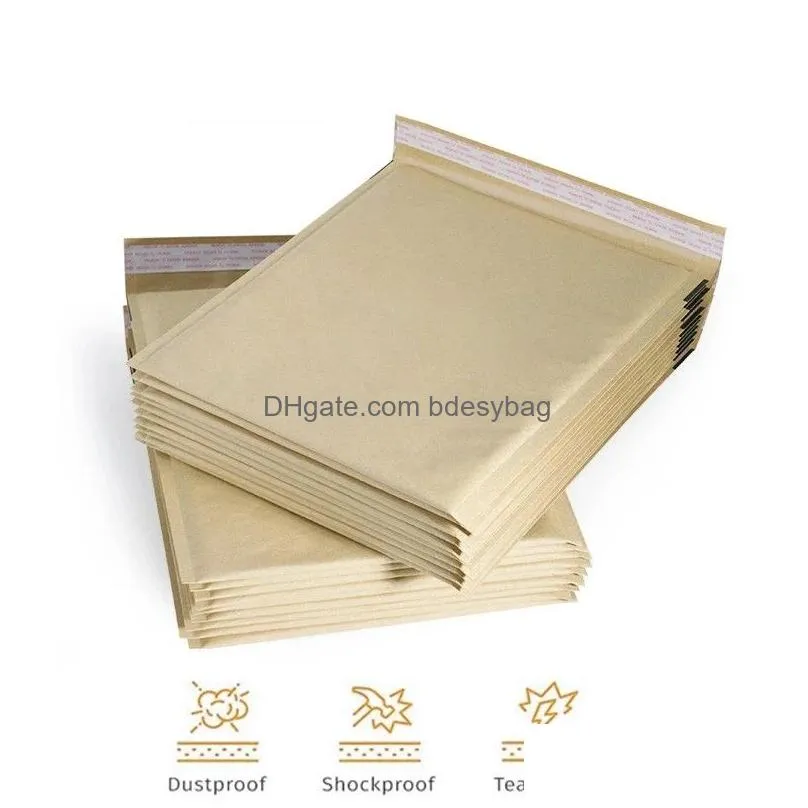 natural kraft bubble mailers packaging bag brown padded envelopes tear resistant mailing bags for jewelry makeup supplies