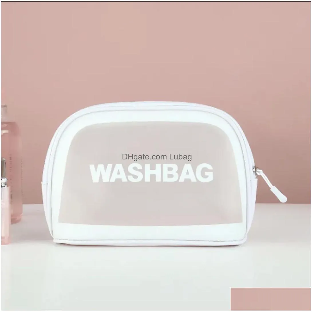  portable large-capacity travel wash bag leather transparent waterproof carry-on bag