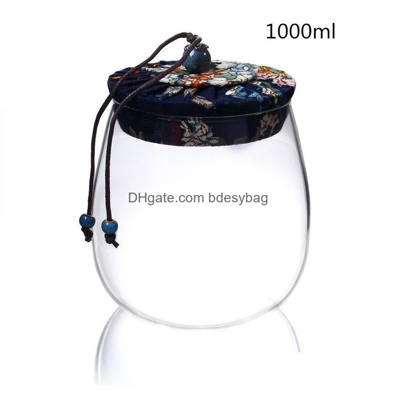 1000ml glass container food storage bottle empty jar with sealing lid cover large capacity glass jars