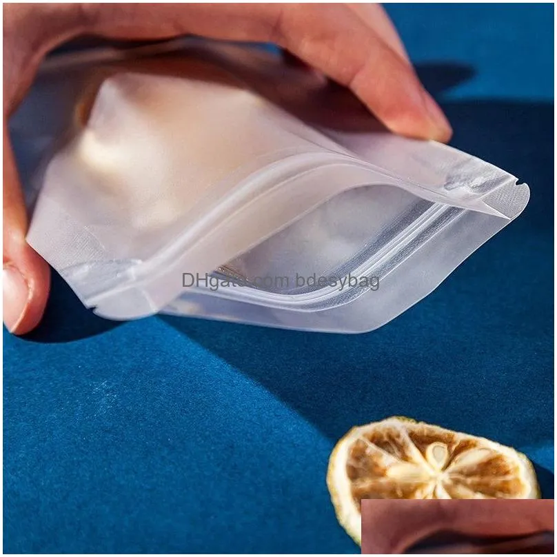 frosted zip plastic bag flat zipper self reclosable poly bag food gift packaging bags
