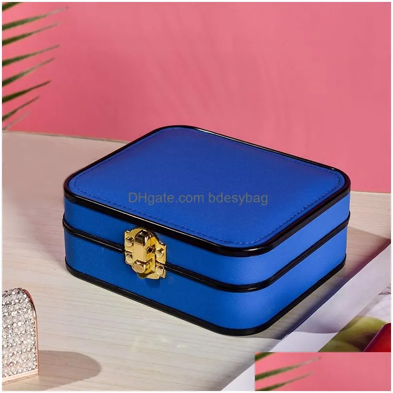 travel pu leather jewelry organizer box display case packaging gift box for wedding birthday