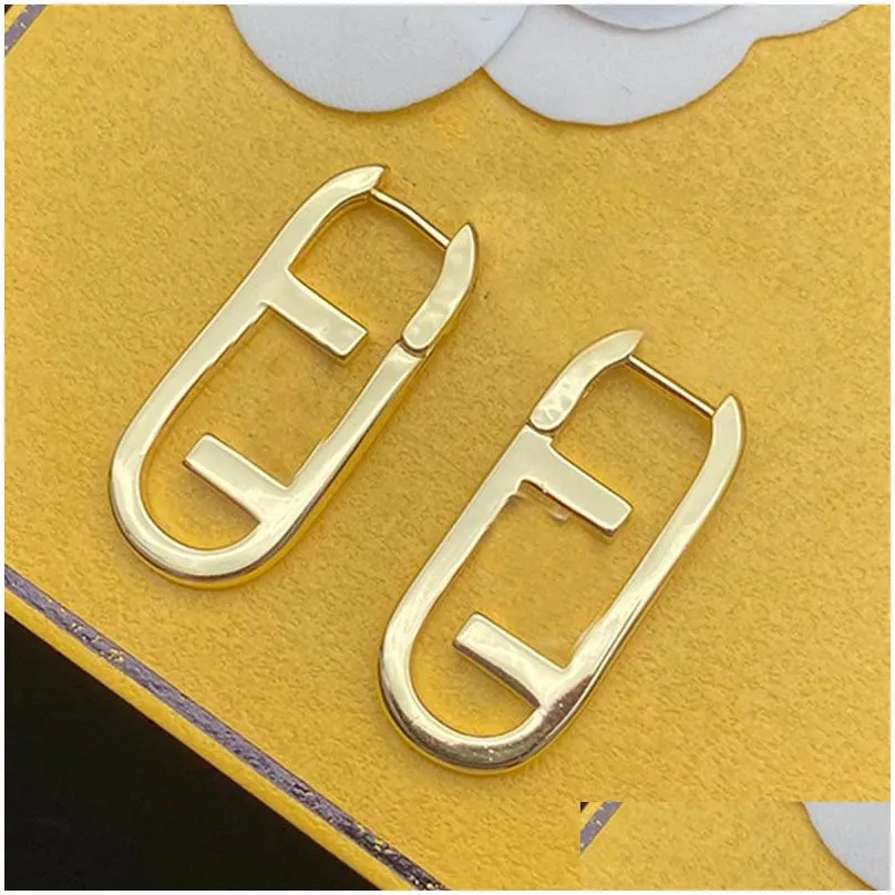 fashion ear stud for women luxury charm hoop earrings gold f ear studs brand designer jewelry bangle necklace lady elegant earring