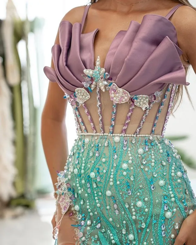2023 Aso Ebi Mermaid Luxurious Prom Dress Beaded Crystals Evening Formal Party Second Reception Birthday Engagement Gowns Dresses Robe De Soiree ZJ774