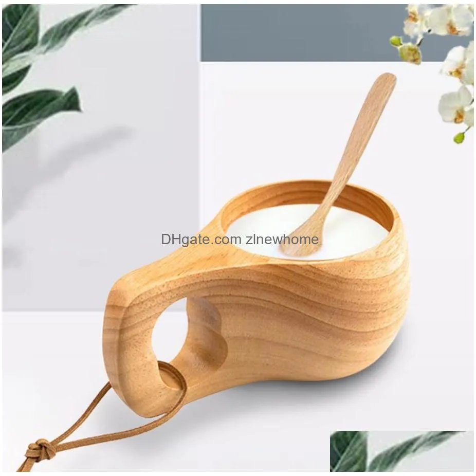 acacia wood milk cup breakfast cup turtle shell finnish cup camping handy cup portable outdoor cup dropshipping bushcraft