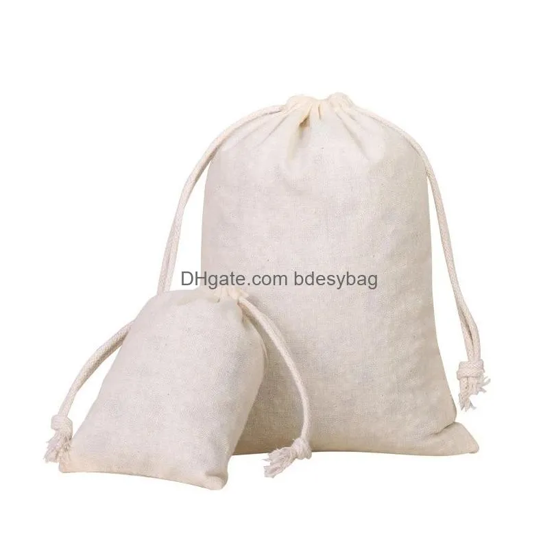 reusable cotton bags muslin bag canvas drawstring pouch gift jewelry packaging