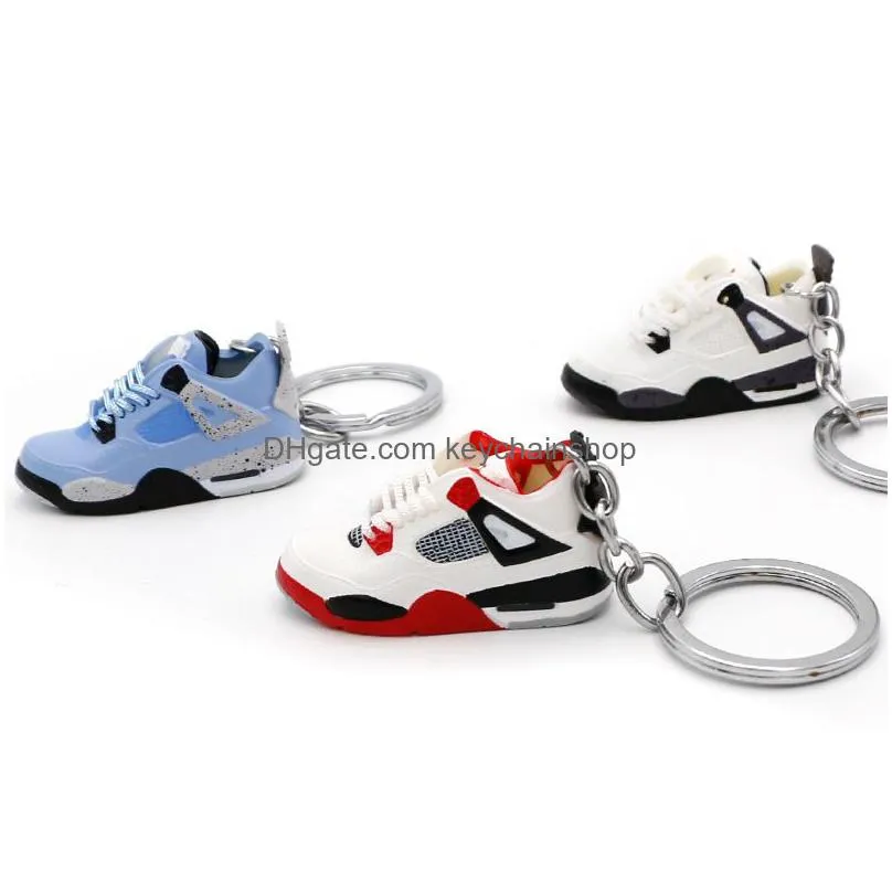 2022 creative designer 3d sports sneaker shoes keychains men women mini cute basketball key chain car keyring bag pendant gift multi