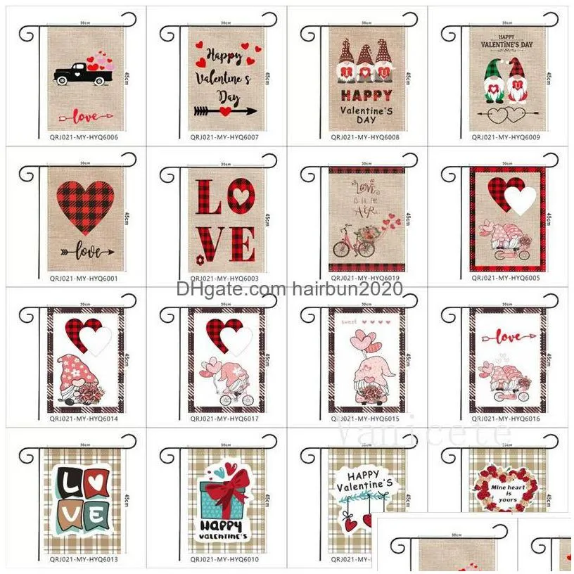 banner flags valentines day festivals atmosphere garden flag checkered outdoor decorativeflag t9i002208 drop delivery home festive p