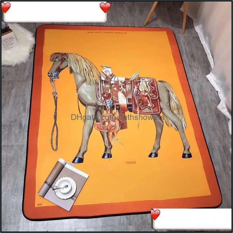 horse style luxury designer carpet for living room retro nordic kidsroom rugs non slip bedroom floor mat home decor