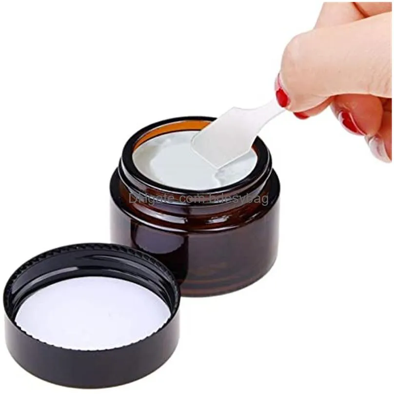 5g 10g 15g 20g 30g 50g 100g amber brown glass face cream bottle cosmetic makeup jars with inner liners and black lids