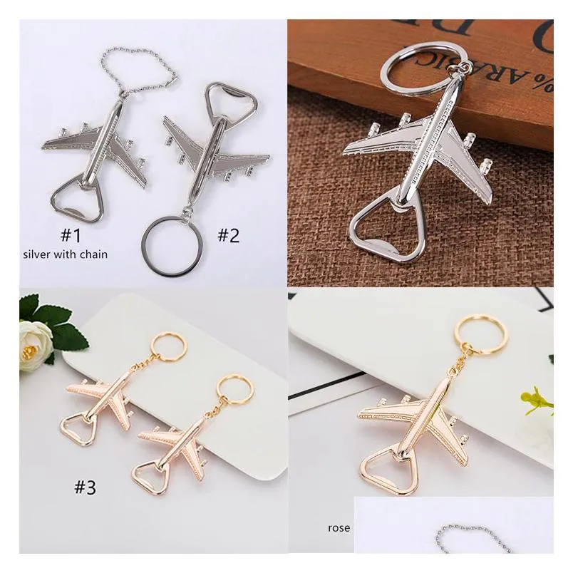 creative metal retro airplane beer bottle opener wine aircraft keychain alloy plane shape keyring wedding gift kitchen tools key ring summer holders bar