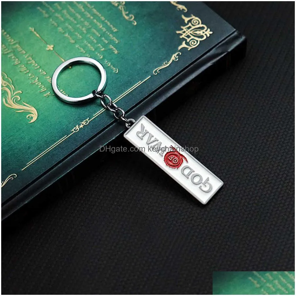 kukw keychains lanyards god of war keychain kratos axe leviathan key chain keyring blades of chaos swords game accessories car key ring pendant