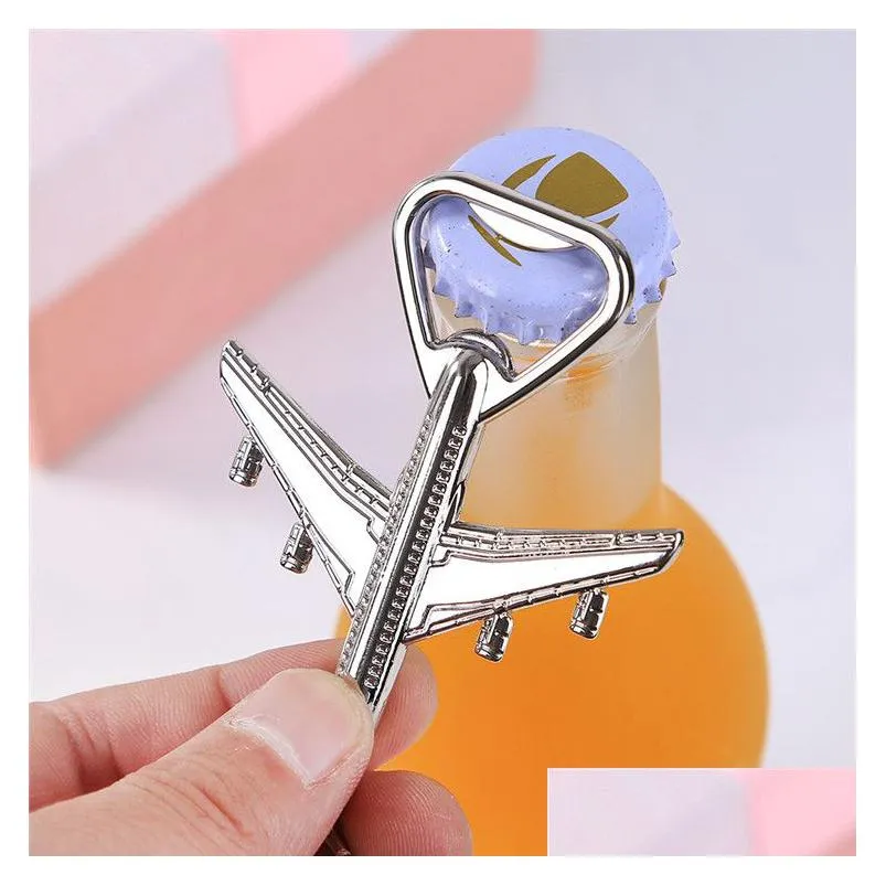 creative metal retro airplane beer bottle opener wine aircraft keychain alloy plane shape keyring wedding gift kitchen tools key ring summer holders bar