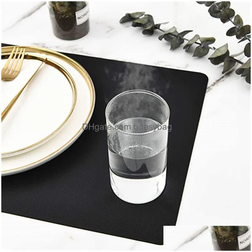 placemats table mats for dining outdoor waterproof stain resistant placemats durable faux pu leather heat insulation pad