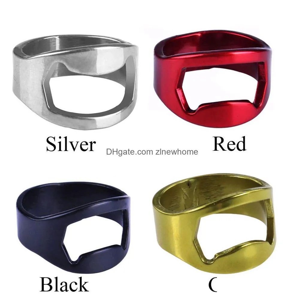 openers portable beer thumb bottles opener unique stainless steel finger ring for men fashion punk color creativity decoration jewelry