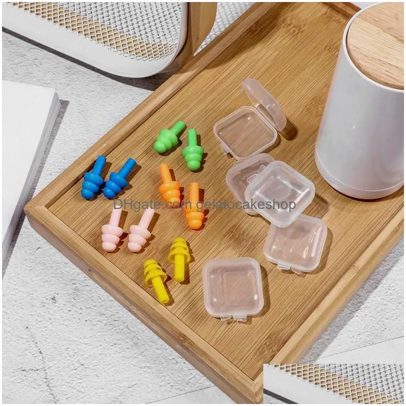silicone earplugs bathroom swimmers soft and flexible ear plugs for shower travelling sleeping reduce noise ear plug multi colors