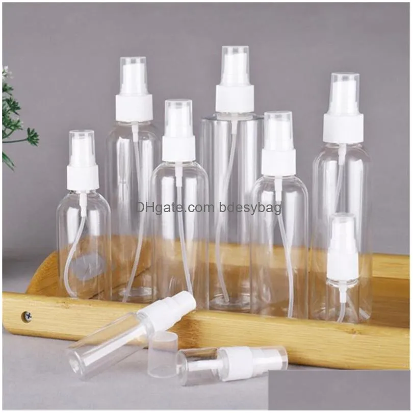 5ml 10ml 20ml 30ml 50ml 60ml 80ml 100ml 120ml plastic spray bottle empty refillable bottles perfume pet container for cleaning