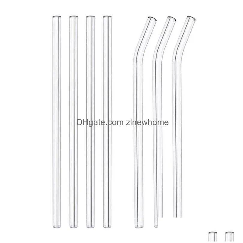 200x8mm clear glass straws for smoothies cocktails drinking straws healthy reusable eco friendly straws drinkware accessory