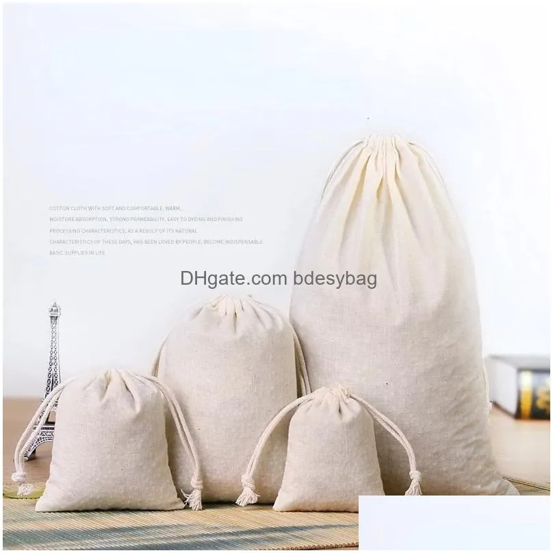 reusable cotton bags muslin bag canvas drawstring pouch gift jewelry packaging