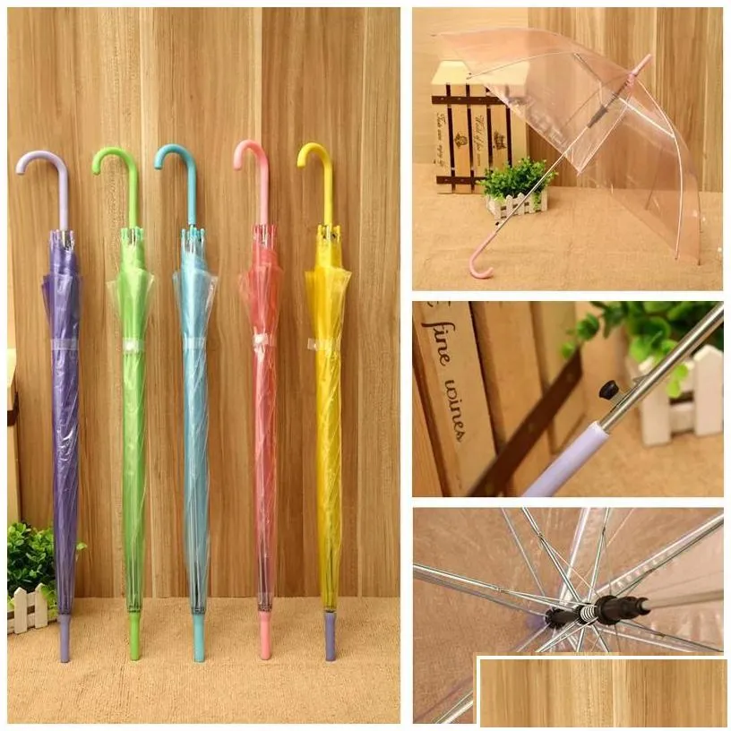 umbrellas transparent clear pvc umbrella dance performance long handle rainbow beach wedding colorf for men women kid dbc drop deliv