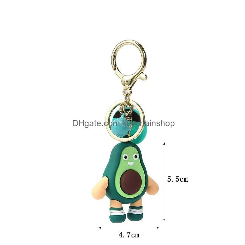 cute simulated fruit avocado keychain 3d soft resin smiling strawberry keychains couple jewelry women fashion christmas small gift