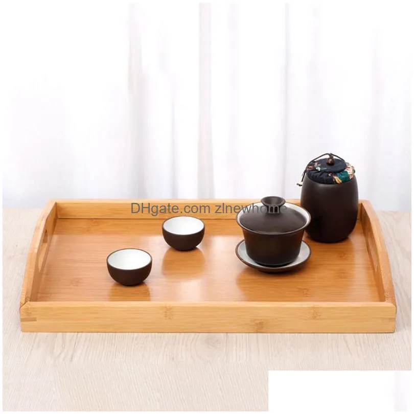 bamboo wooden tray japanese bread snack solid wood household kung fu tea set water cup plate hotel plates home kitchen supplies 021202