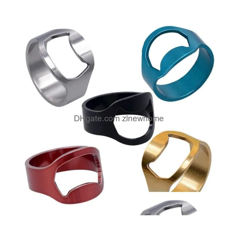 openers portable beer thumb bottles opener unique stainless steel finger ring for men fashion punk color creativity decoration jewelry