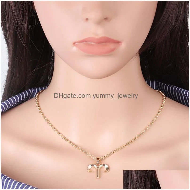 zodiac pendant necklace womens constellations statement necklaces celestial keepsake virgo taurus leo gemini jewelry gift silver gold