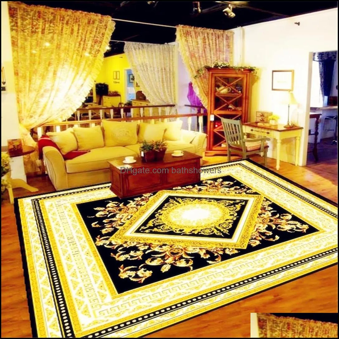 high quality luxury modern design carpets detailed complex geometric embroidery khaki gold organic fabric fire proof rugs