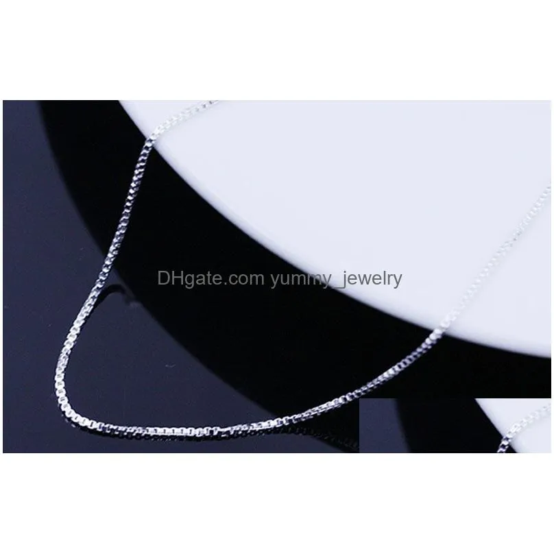 silver necklace chain box chain women necklaces chain jewelry accessories will and sandy