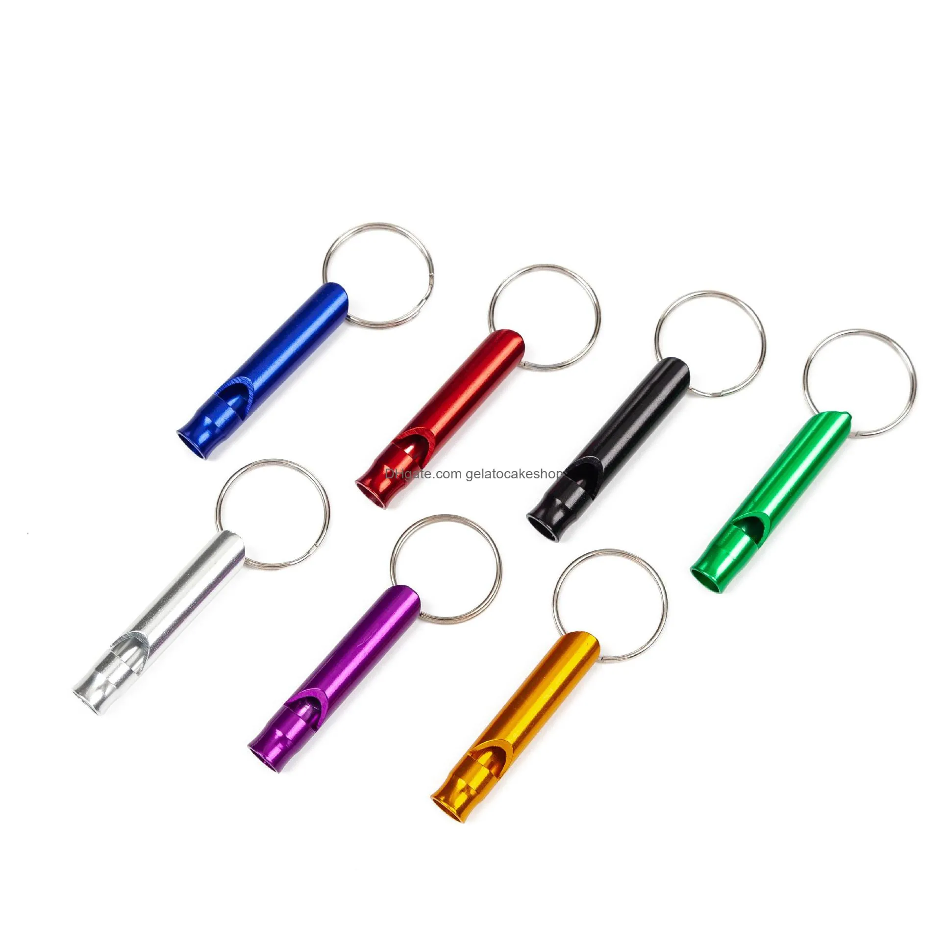 whistle outdoor metal multifunction pendant with keychain keyring for outdoor survival emergency mini size whistles