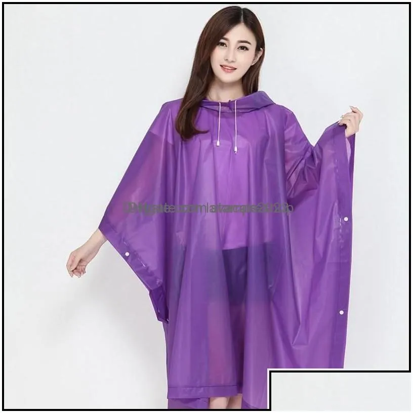 raincoats household sundries home garden eva eco friendly poncho rainwear transparent solid color non disposable cycling raincoat adt