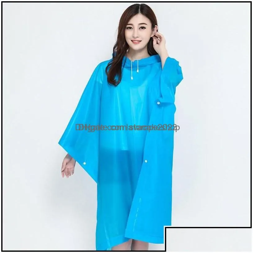 raincoats household sundries home garden eva eco friendly poncho rainwear transparent solid color non disposable cycling raincoat adt