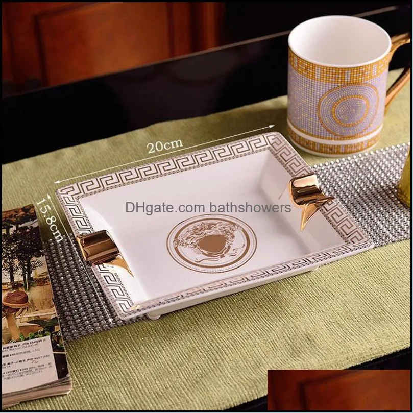 handmade creative personalized ashtrays diy classic letter brand ash tray living room office luxury decoration ashtray ship