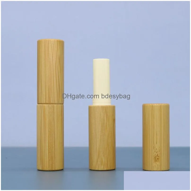 empty packaging bottle lip gloss tube natural bamboo diy lipstick lips cosmetic refillable container